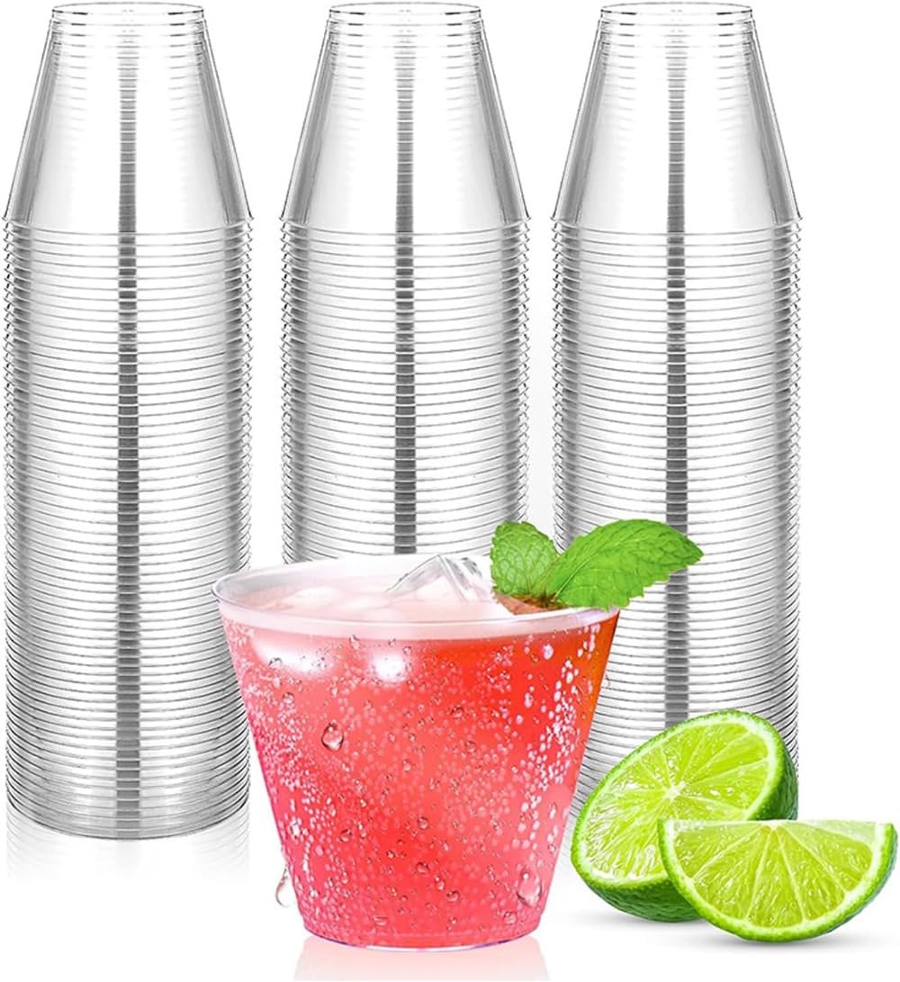 透明プラスチック使い捨てドリンクカップ パーティー 洋食カップ アイスクリーム プラスチックワイングラス カクテルプラチナ装飾 100個 使い捨てシャンパンカップ (透明) ｜ゆめのマルシェ企画 12,593円