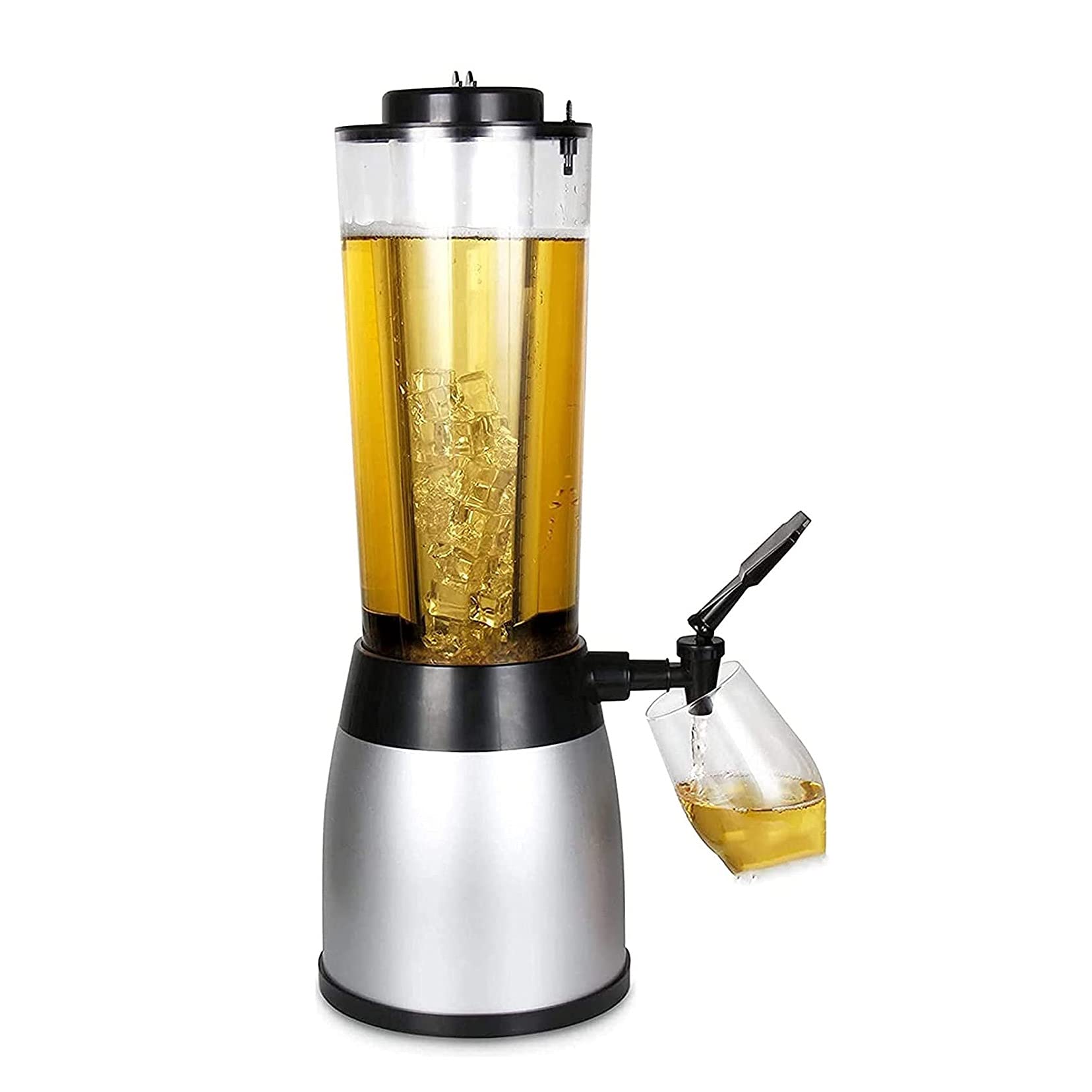 飲み物ディスペンサー ビールタワードリンクディスペンサー、2.5ビールディスペンサー、アイスチューブ付きテーブルトップビールタワー、バーホームパーティービュッフェレストラン|ゆめのマルシェ企画