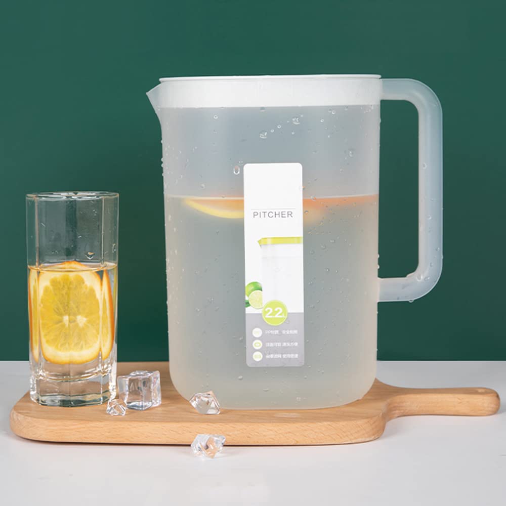 冷蔵庫 冷水ボトル コールドケトル 茶汁用 大容量 牛乳 水 フルーツ浸漬水 取り外し可能 安全 パーティー コールドアイスコーヒー アイスティー ホットティー レモネード キュウリ水 フルーツソーダ 自家製飲料 冷水 コーヒー 2200｜ゆめのマルシェ企画