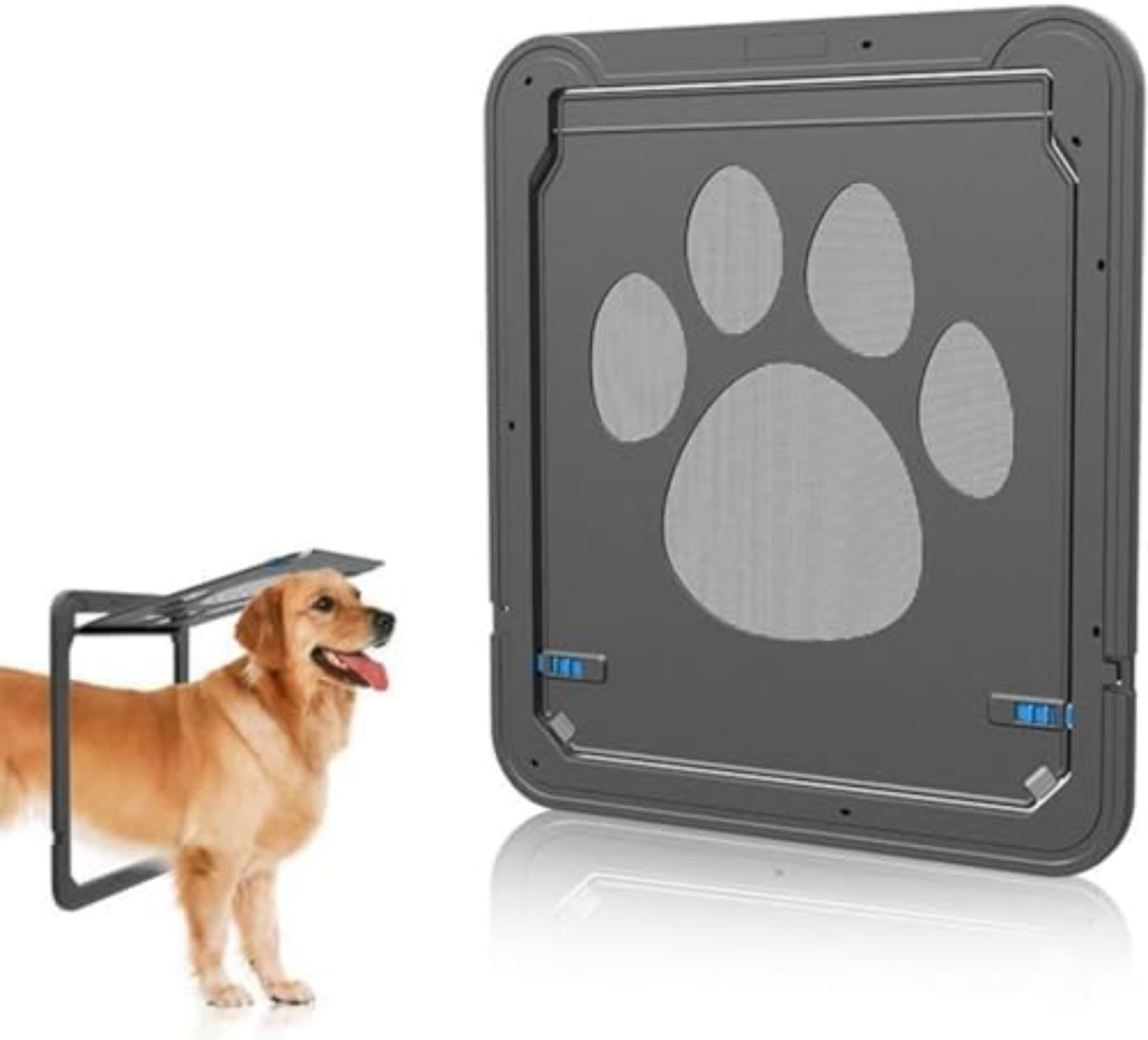 ペットドア 犬 ゲート 犬用扉 ペットドア 引き戸用 大型犬 犬出入り口 網戸用 犬の網戸 マグネット式開閉 取付簡単 (:41×37)|ゆめのマルシェ企画