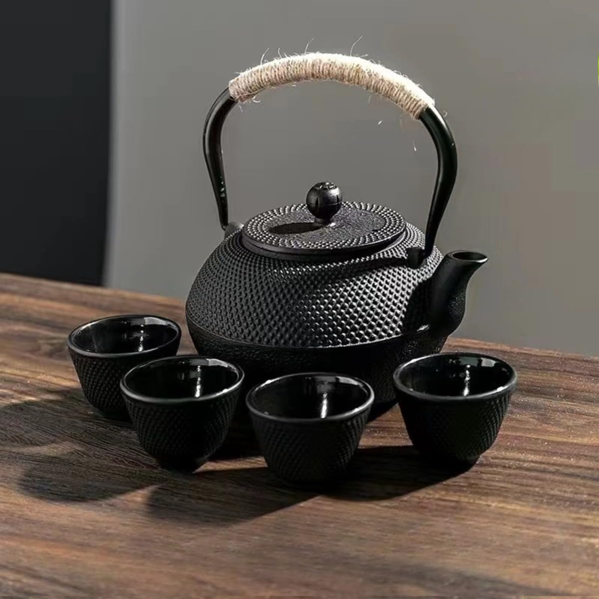 鉄瓶 南部鉄器 鉄 びん 鉄びん 鉄瓶 ホーロー加工なし やかん 鉄分補給 錆びにくい 鉄分 直火可 調理器対応 鉄器 鋳物 茶道道具 オフィス、キッチン、ティールーム、レストランに適しています (?1200*1+杯60*4)|ゆめのマルシェ企画
