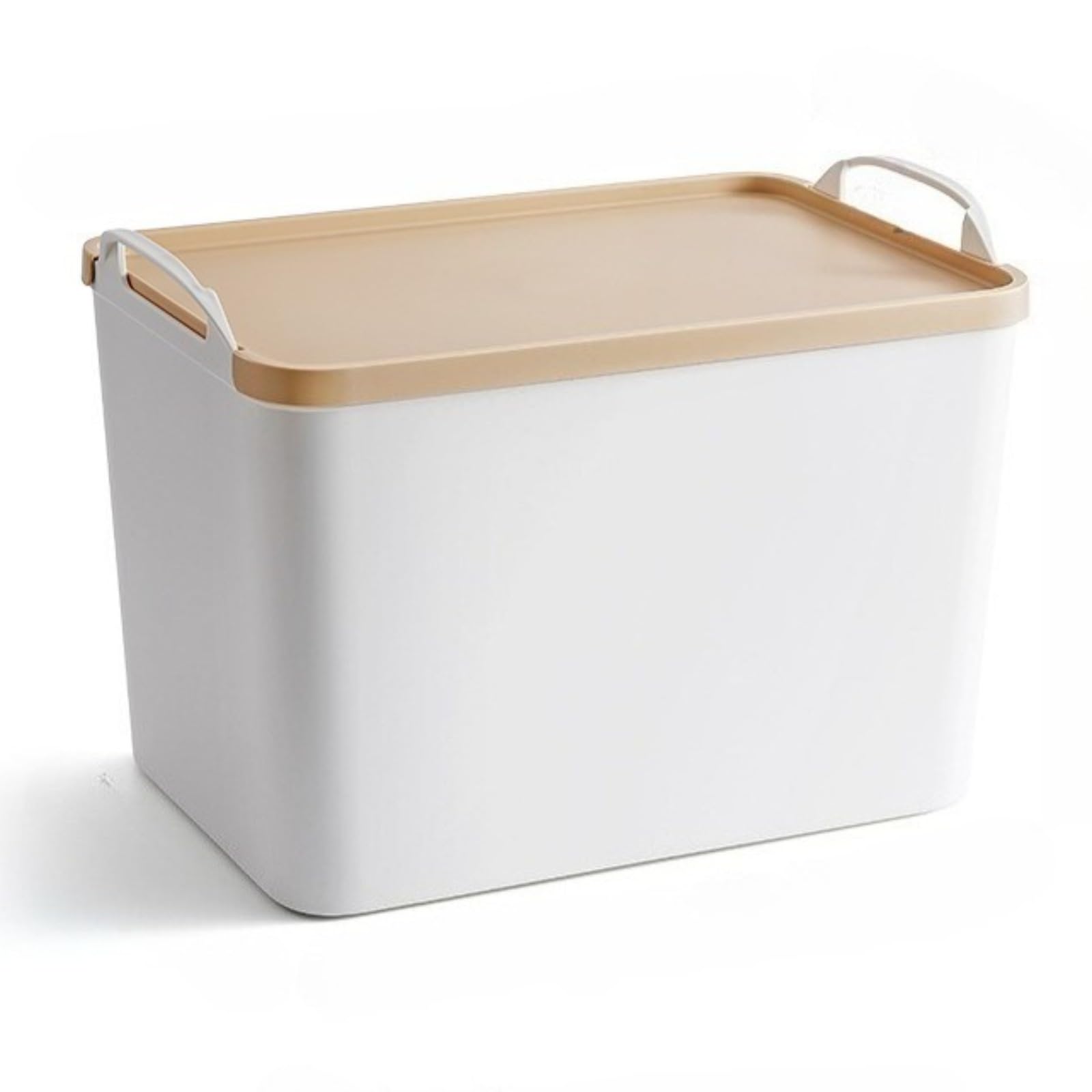 収納ケース 収納ボックス 手提げ付き 茶色蓋付き プラスチック製 重ね収納 中身が見えない キッチン収納 リビング収納 オフィス収納 多用途 使いやすい 省スペース ()｜ゆめのマルシェ企画