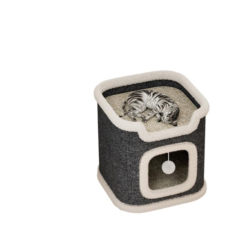 キャットハウス キャットタワー ペットハウス 多層構造 円筒 折りたたみ式 ミニ スクラッチバレル ボックスハウス ソフトケージ 猫ベッド サイザル麻 爪研ぎ 多頭飼い マンション 室内 四季通用 組立簡単 通気 フェルト 使いやすい (一階)｜ゆめのマルシェ企画