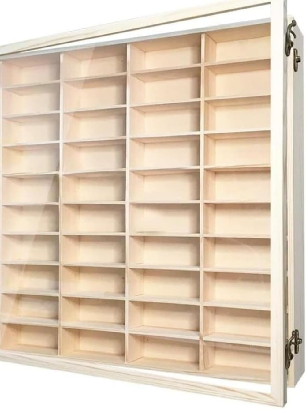 ミニカー収納木製展示キャビネット透明アクリル扉で防塵・保護壁掛け式省スペース多段収納で42台収容可能コレクション展示に最適 (40件,防塵扉付)｜ゆめのマルシェ企画