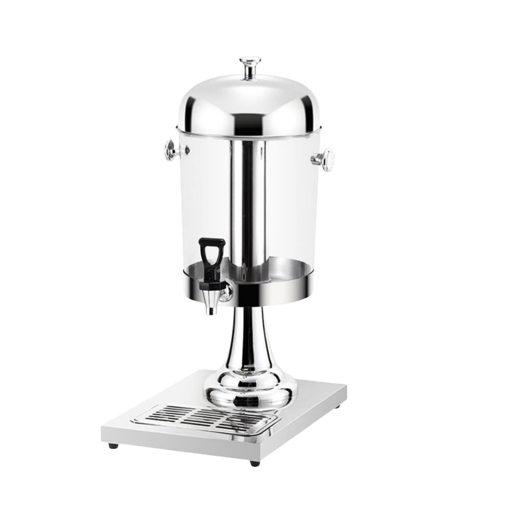 ウォータージャグ ドリンクサーバー 業務用,大容量、ジュースディスペンサー、多目的、飲料バケツ、ホテルビュッフェ、ミルクバケツ、紅茶、 (シルバー,8) (シルバー,8 [シングルヘッド])｜ゆめのマルシェ企画