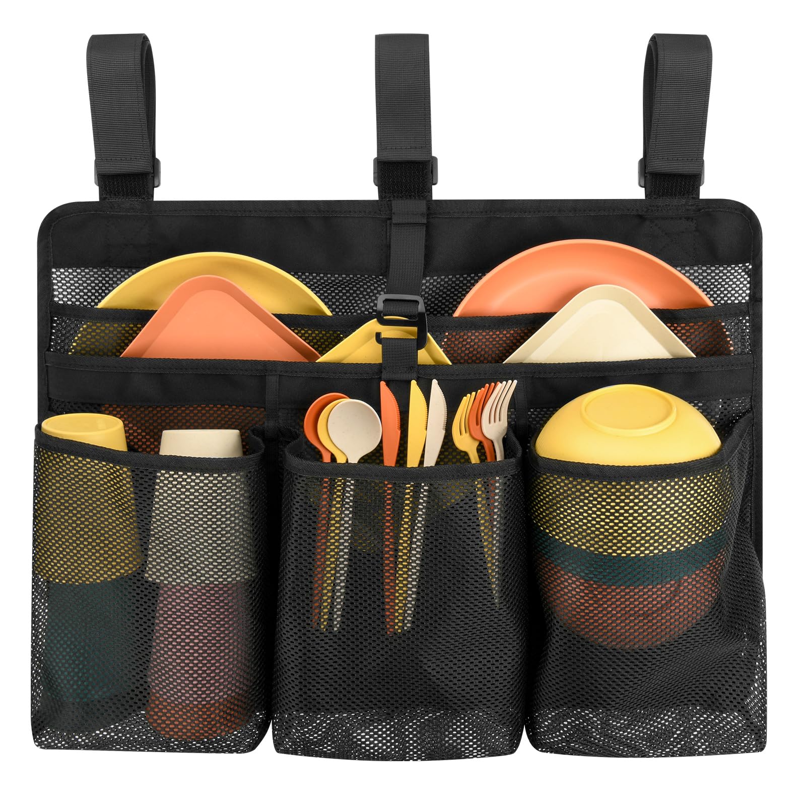 キャンプ用食器乾燥バッグ 折りたたみ式食器乾燥ラック ポータブルメッシュ食器水切りオーガナイザー キャンパー トラベル トレーラー用 省スペース キャンプ キッチン収納ラック｜ゆめのマルシェ企画