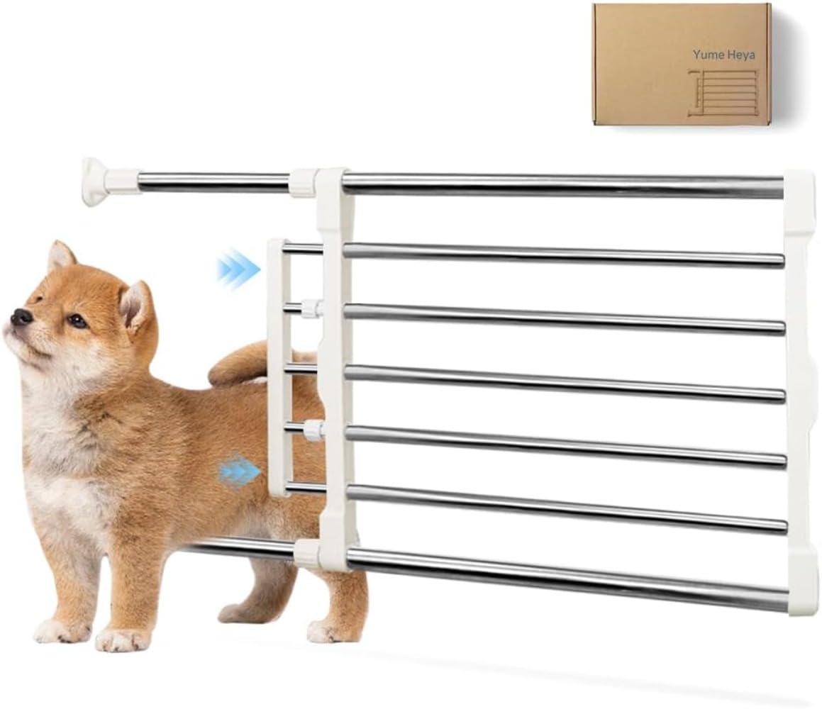 ?儿??ペットゲート 中型犬・小型犬・猫用 ベビーゲート 伸縮可能 ドアストッパー/間仕切り 簡単設置 穴あけ不要 (シルバー)｜ゆめのマルシェ企画 7,647円
