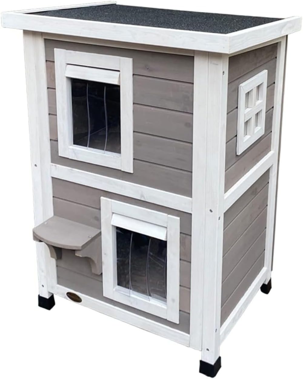 屋外 2階建て 猫小屋 屋内 猫部屋 ペットハウス/ペットケージ コンドミニアム キャットハウス ペット砂 野良猫ハウス キャット ()｜ゆめのマルシェ企画