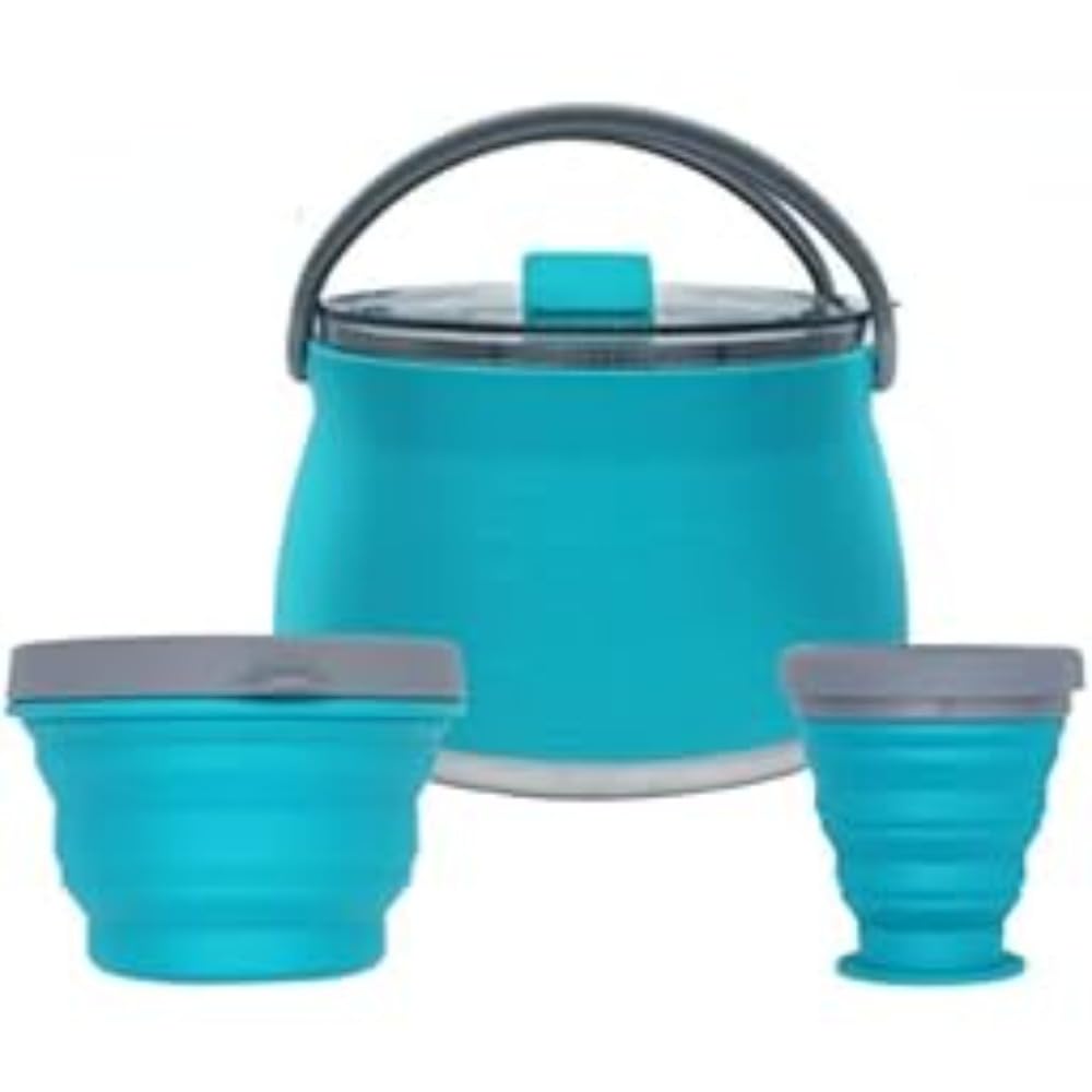 調理器具やかんキャンプする屋外折りたたみ自己駆動シリコーンコーヒーライト釣家族 (ブルー)｜ゆめのマルシェ企画