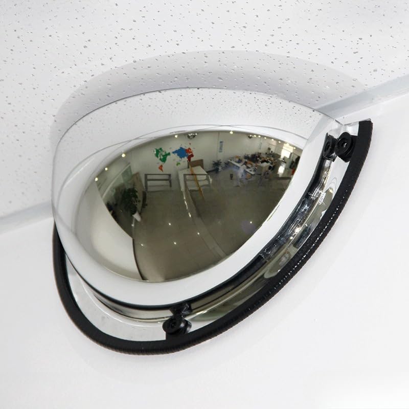 安全ミラー ガレージミラー 道路反射鏡 1/4凸面 接着タイプ 室内専用 屋外交通広角レンズ 防犯 半球状の凸面鏡 店舗 工場 車庫 駐車場 カーポートや死角 事故防止に スーパーマーケット盗難防止 タフドゥゾ (40)|ゆめのマルシェ企画