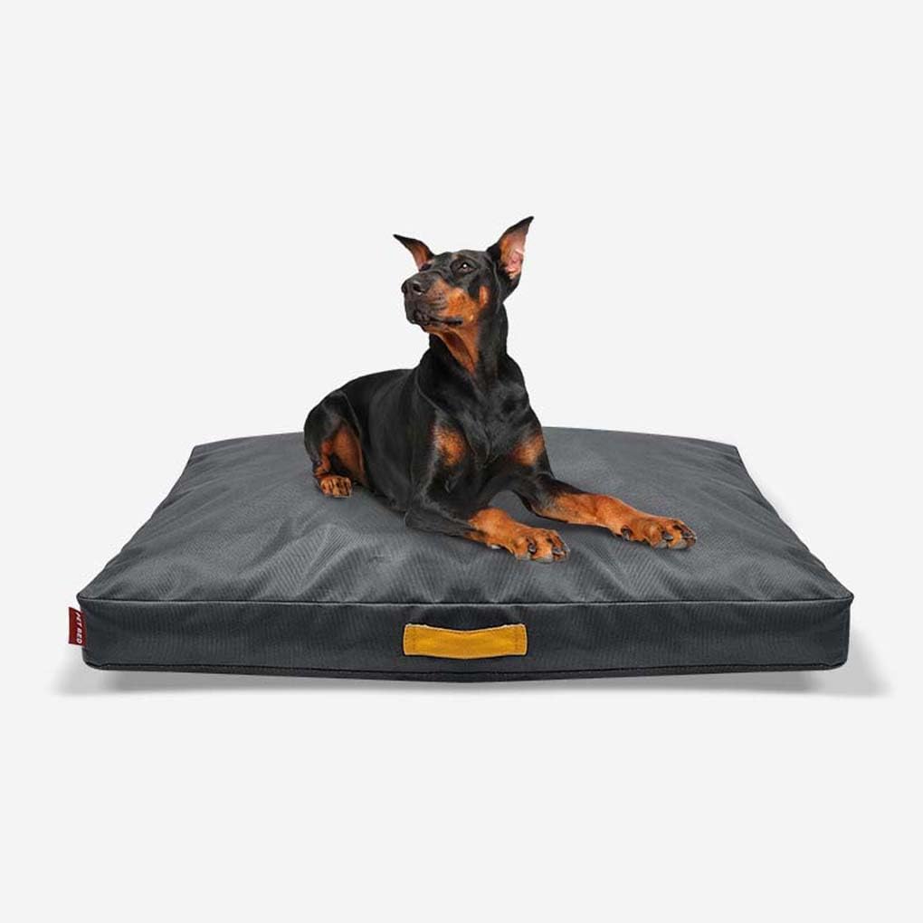 犬 ベッド 撥水 洗える ペットベッド 取り外し 夏用 大型犬 ペットクッション スクエアベッド ダークグレー フラットタイプ ペットソファー ふわふわ 通年 春 秋 ハウス 小型犬 滑り止め 犬マット サイズ|ゆめのマルシェ企画