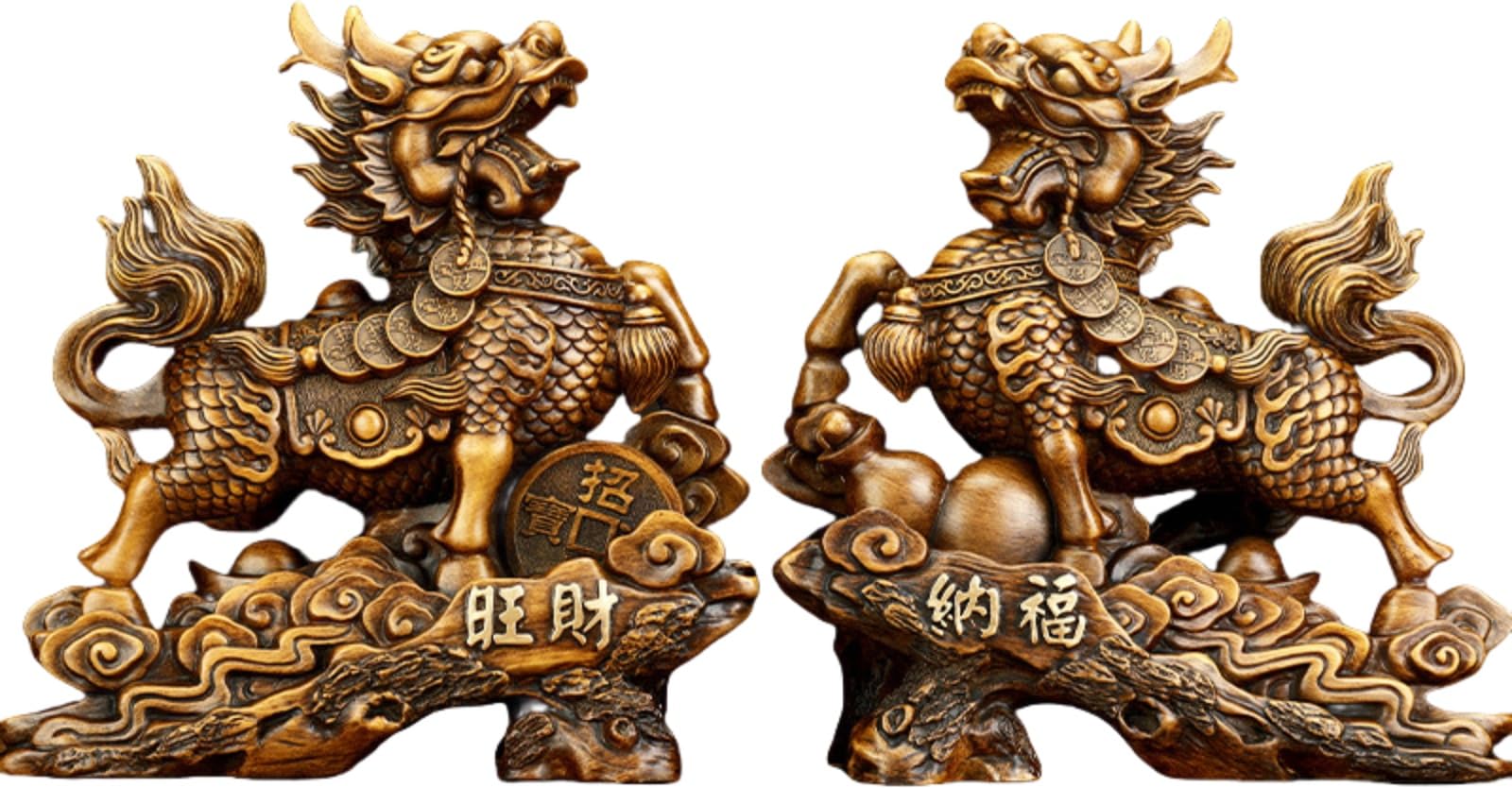 風水 麒麟一? 置物 風水グッズきりん 開運 金運 招財 納福 厄除け 商売繁盛 魔除け お守り 運気アップ 財運 寝室 リビング 玄関 オフィス ダイニング インテリア 風水グッズ 樹脂製 ()|ゆめのマルシェ企画