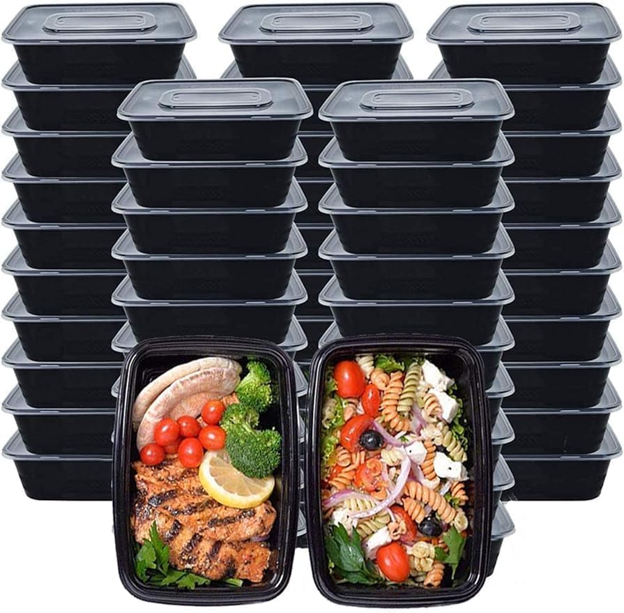 食事準備容器 使い捨て弁当箱 蓋付き食品保存容器 再利用可能なプラスチックランチボックス キッチン-フードテイクアウトボックス 電子レンジ/冷凍庫対応 (750,300個)|ゆめのマルシェ企画