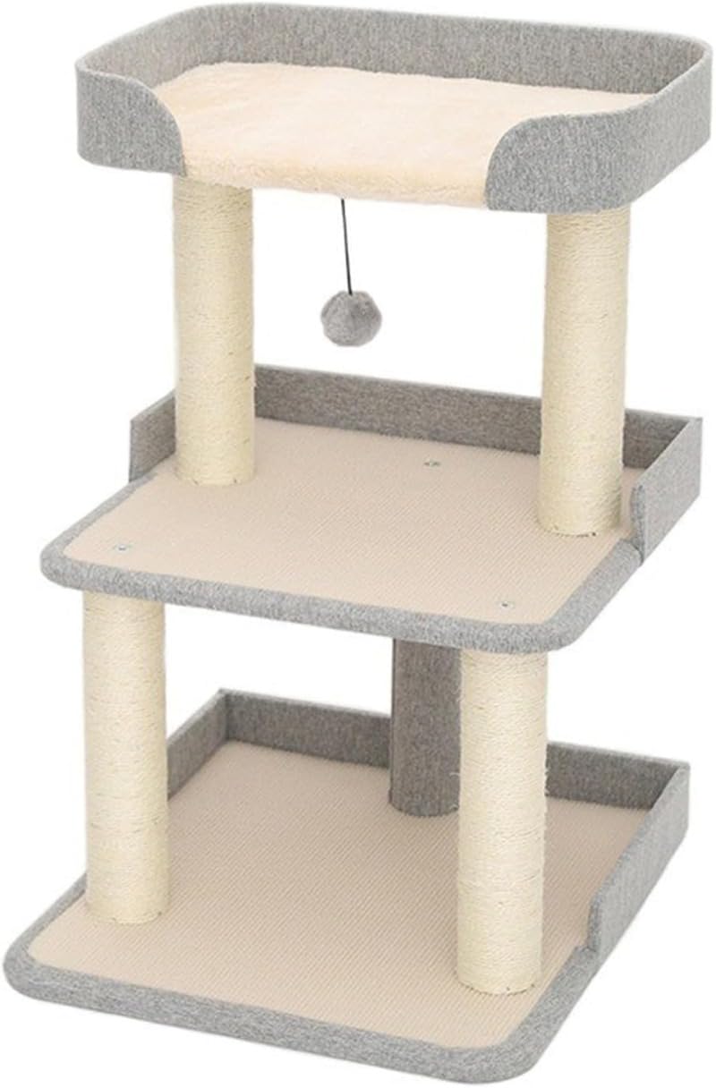 キャット キャットタワー 木製 猫タワー 猫用クライミングフレーム 猫用ベッド ミニ ツリー 多頭飼い 遊びと睡眠がひとつに 猫のおもちゃ ペット用品 安定した耐荷重 麻紐 (猫の登り棒)｜ゆめのマルシェ企画