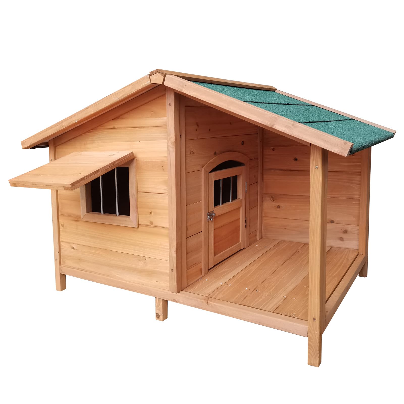 実木環境保護 大中小犬猫小屋 屋外室内適用 防腐防雨 ペットハウス あなたのペットのためにカスタマイズ それらに日陰を提供するための屋根付きの特大の断熱木製犬小屋 (,ドアと窓付き)｜ゆめのマルシェ企画