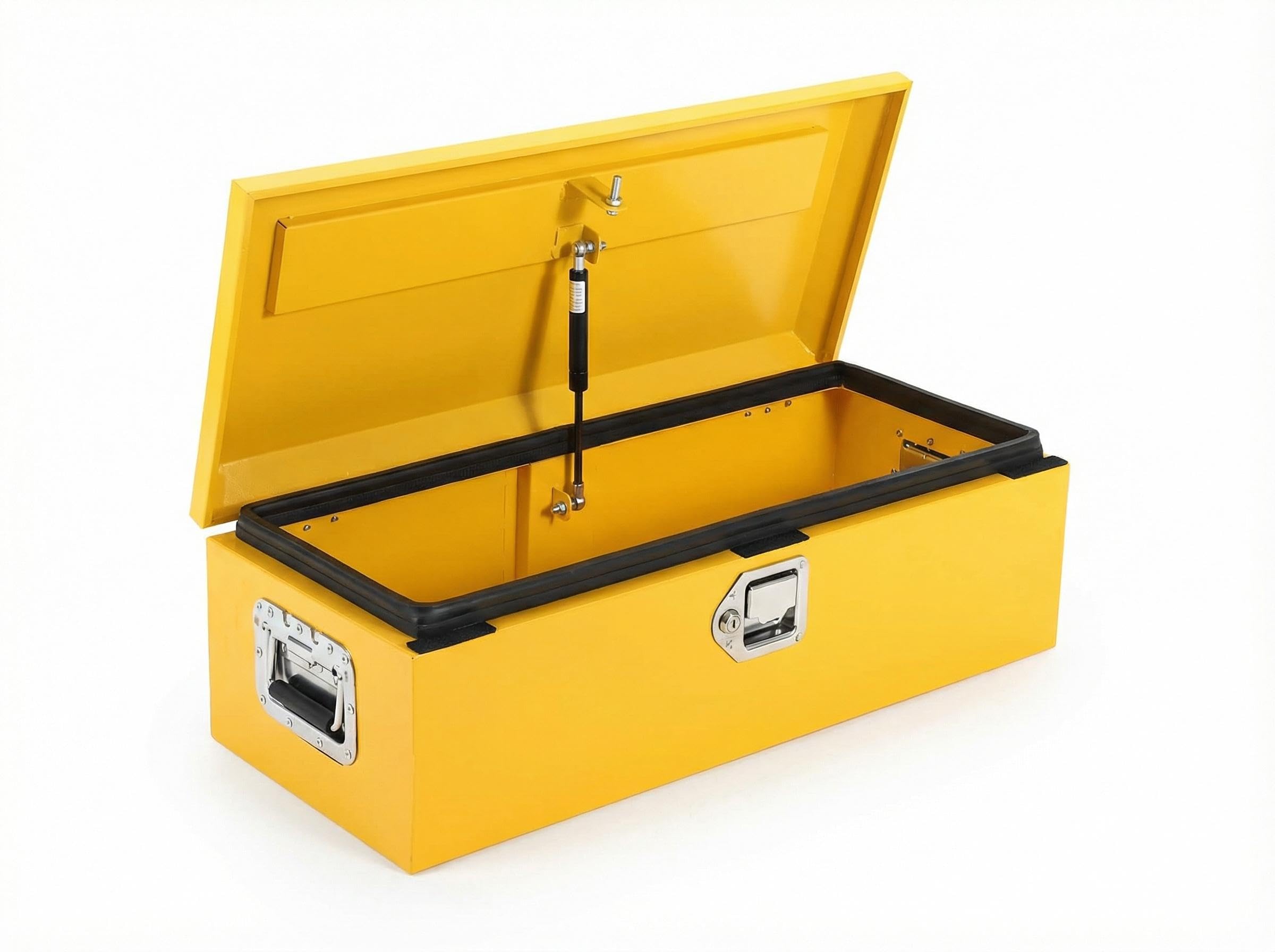 48インチ 薄型スチールトラック荷台ツールボックス ダイヤモンドプレートデザイン ロック&;キー付き コンパクトなレール下収納 ピックアップトラック トレーラー 用 イエロー (モデル 2025)|ゆめのマルシェ企画