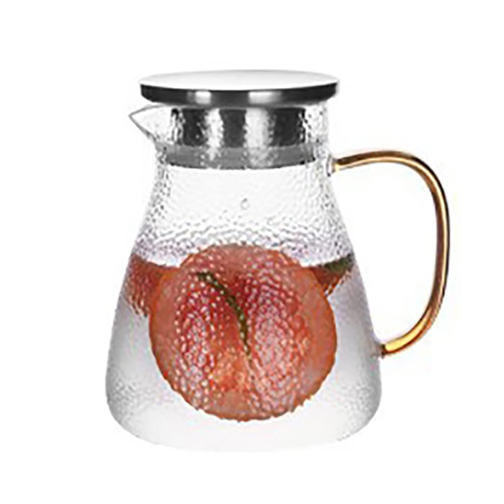 ガラスポット ピッチャー 冷水筒 耐熱ガラス ポット ガラスピッチャー 麦茶 アイスティー 花茶 冷茶 ティーポット 1000 1500 1800 ウォーターポット リットル 水差し 洗いやすい 業務用 飲食店 お店用|ゆめのマルシェ企画