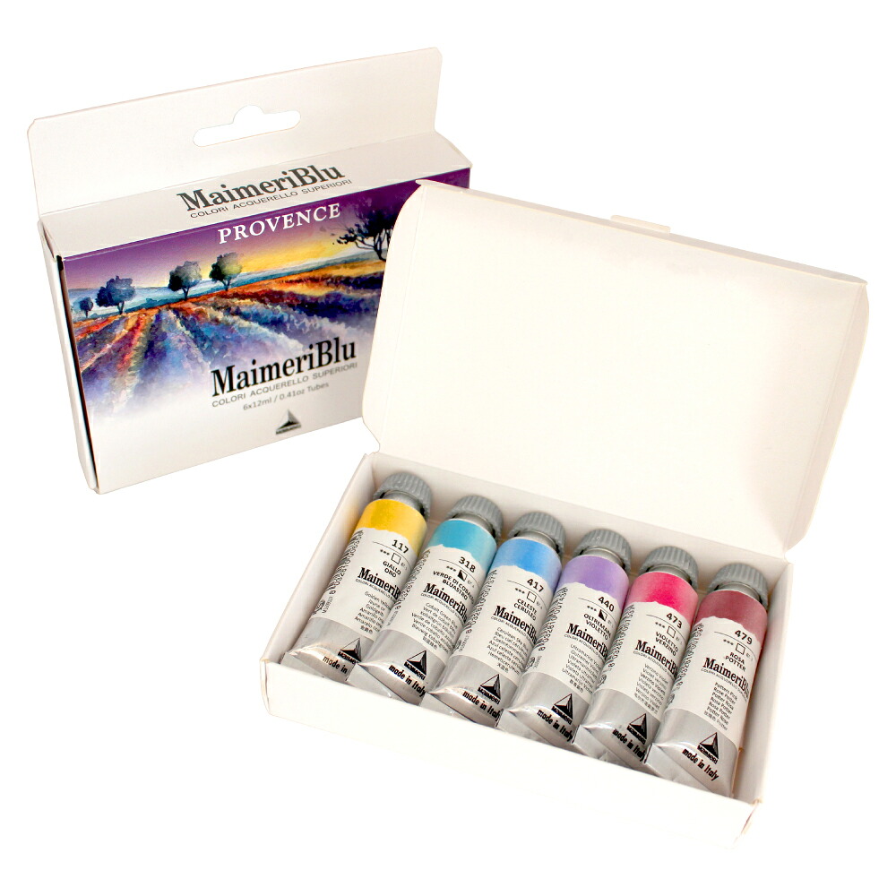 Maimeri マイメリブルー 澄み切った水彩画えの具 主題メロディ仕かける 12ml×6本 プロヴァンス