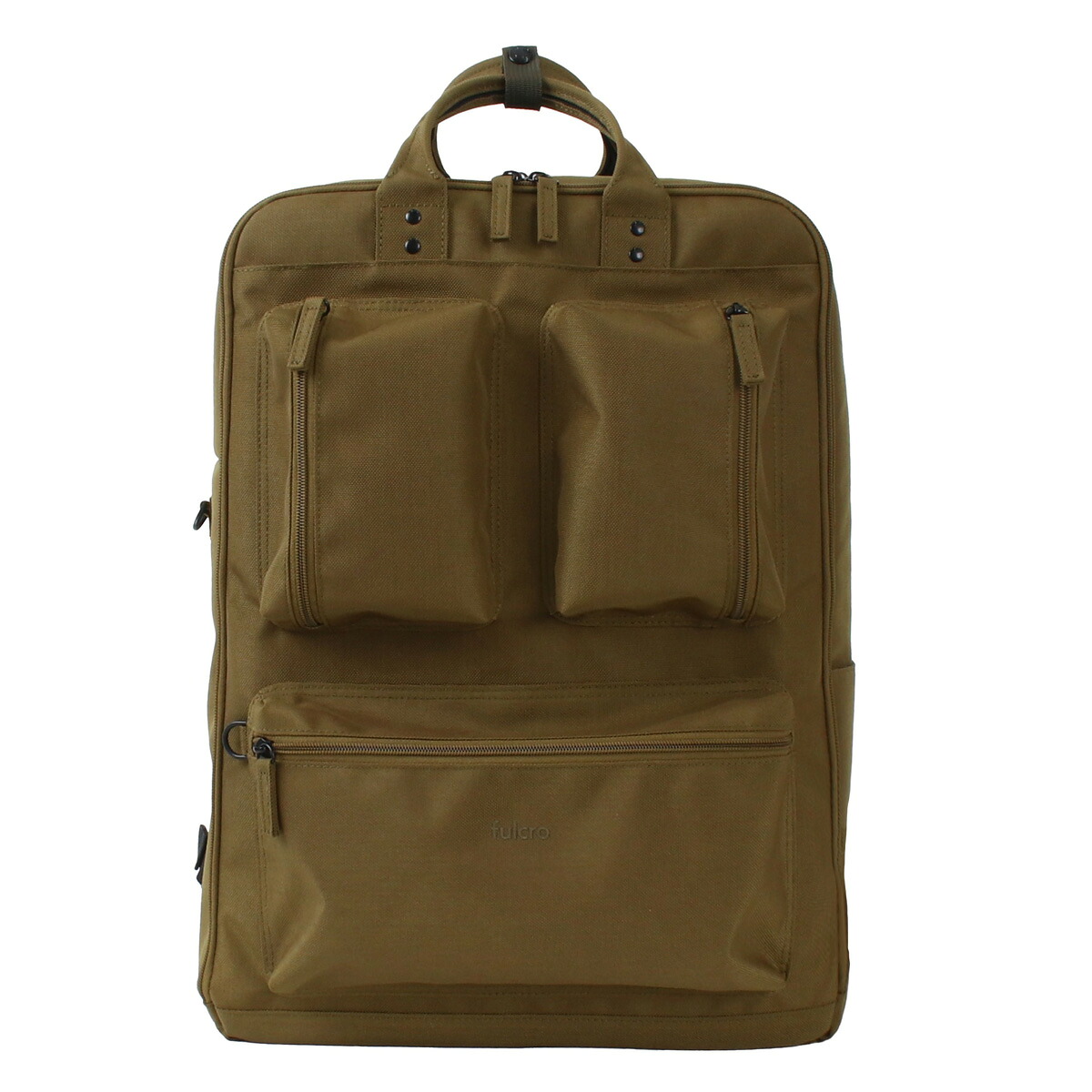 アートバッグ fulcro パーティカル バックパック W34×H48×D19cm A4サイズ収納 ポケット18箇所 容量30L 表面撥水 fma-0015 オリーブ|ゆめ画材