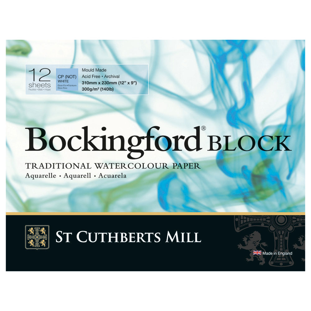 英国生まれの美しい水彩紙 ボッキングフォード 300g/m2 細目 ブロック 310×230mm 【最大29倍×お買い物マラソン SPU 要エントリー 4/14 20:00 ～ 4/17 9:59】