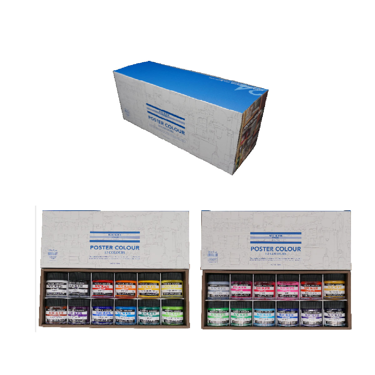 【ほぼ新品】ニッカー 水彩絵具 ポスターカラー 36色セット 40ml(中ビン) Amazon | ニッカー絵具(Nicker colour) 水彩絵具 ポスターカラー