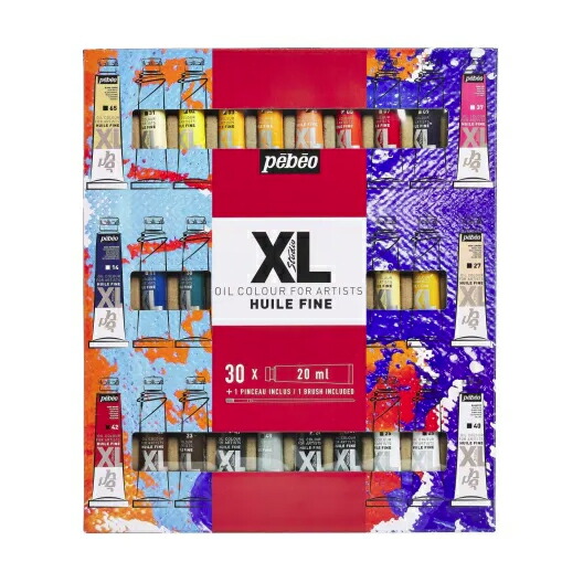 Pebeo ペベオ 油絵具XL仕掛ける 20ml×30色＋筆1本付き添い人