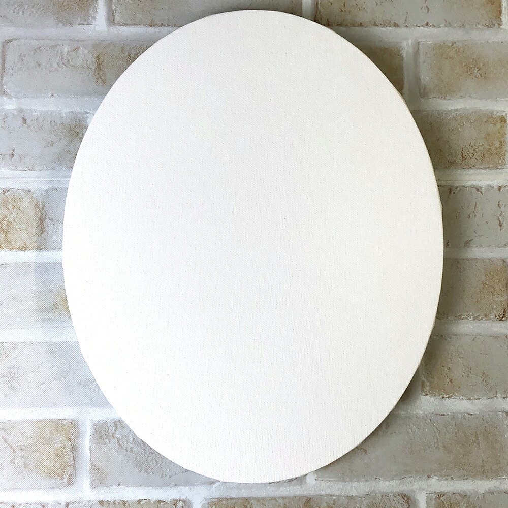 ゆめ画材&times;クレサン 楕円 キャンバス 中目 (油彩 アクリル ポーリング 手芸) 24&times;30cm 19mm厚 10枚セット｜ゆめ画材