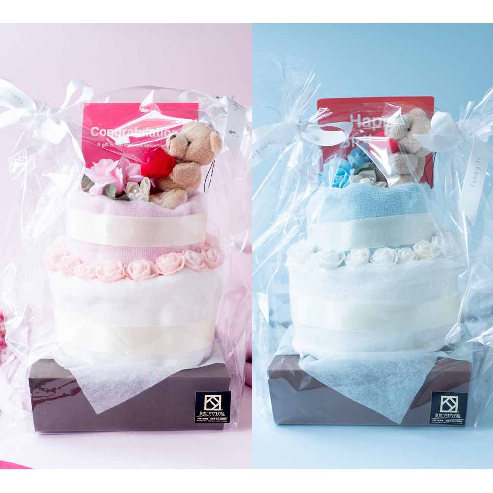 楽天市場 泉州タオルケーキ 2段 ローズベアー ピンク ハンドタオル タオルハンカチ くま バラ 出産祝い かわいい お返し プレゼント 花 花束 日本製 お誕生日 退職祝い 送別会 法人用 お見舞い お中元 結婚祝い ハンドメイド 定年 おしゃれ Stc 2rd Pink ユメギフト楽天