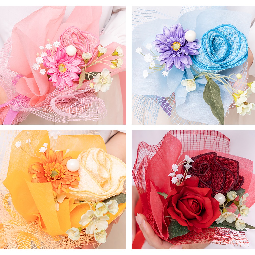 楽天市場 泉州タオルフラワー 花束 ブーケ S ピンク ブルー オレンジ レッド ハンドタオル タオルハンカチ 出産祝い かわいい お返し プレゼント 花 退職祝い 送別会 法人 お見舞い 母の日 結婚祝い お誕生日 定年 おしゃれ 発表会 内祝い Stf El Pastelgreen