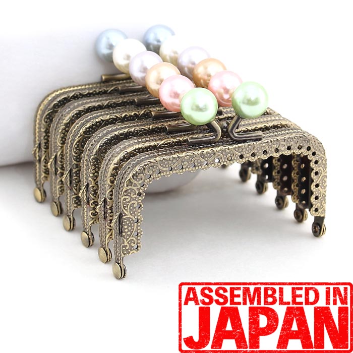 帯バッグパール口金 楽天市場】【パール風 玉付き】 がま口 口金 8.5cm 角型 (14mm玉