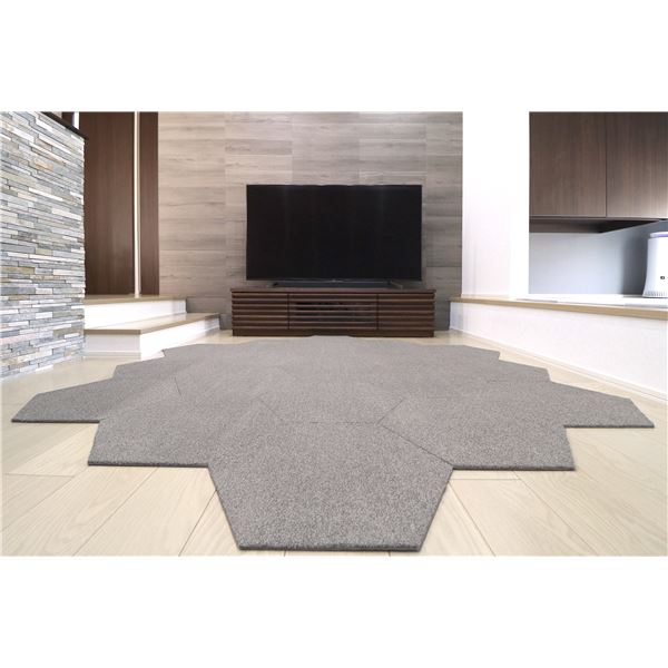 ラグタスタイルラグ タイルラグ ヘキサゴン GRY 薄墨色 【約50×43糎／10枚仕掛ける】 薄墨色の愛らしさ溢れるヘキサゴンタイルの引っ敷き 50×43糎の大きさで10枚仕掛ける お御部屋が一気に今めかしいに変身 もの柔らかな手で触ること気味合いと止ん事無い耐久性で好いたらしいな繰出し感 こだわりの室内装飾にぴったり