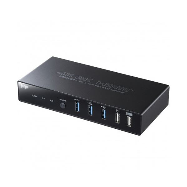 Type-C接続・HDMI接続対応パソコン PC 切替器 エミュレーション非搭載 SW-KVM2DK 1台 Type-CとHDMIに対応したパソコン切替器 エミュレーション機能を搭載せず、スムーズな切り替えを実現 1台で複数のパソコンを簡単に操作できる便利アイテム デスク周りをスッキリ整理して