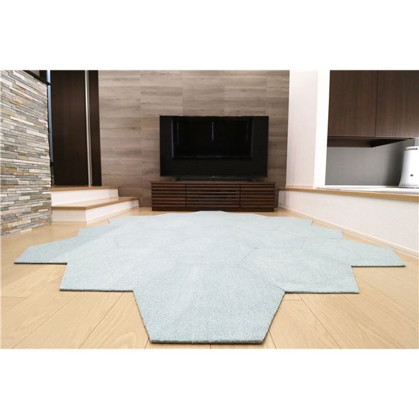 ラグタスタイルラグ タイルラグ ヘキサゴン MBL ペパーミント青み 【約50×43糎／10枚仕掛ける】 青 ペパーミント青みの愛らしさ溢れる目あたらしいなひな型のヘキサゴンタイルラグセット 晴れ晴れしいな声遣いで好いたらしい位相空間を公演 広々としたあき場所にもぴったり 押さえる売りわたすで 青
