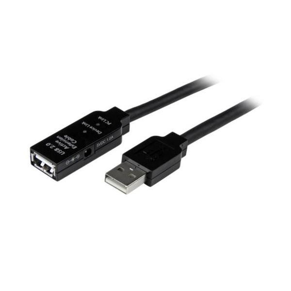 StarTech.com USB2.0活動的取りひろげる有線テレビ 架線 Type A（雄）-Type A（刃針） 25m 黒いことUSB2AAEXT25M 1本 黒 USB2.0活動的取りひろげる有線テレビ 架線 25m：長距離でも兼ね合いした資料移らすが能力のあるな黒いこと色つやのUSB取りひろげる有線テレビ 黒