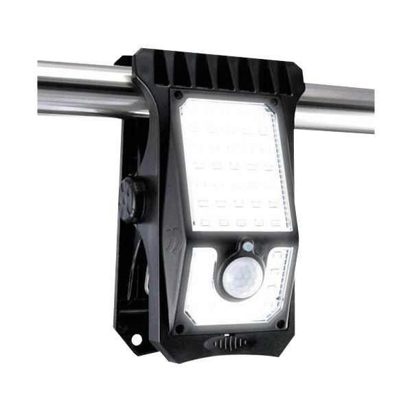 オンスクエアソーラー充電式クリップ型センサーライト ブラック OL-336B 1台 黒 夜間も安心 安全 光センサー搭載のクリップ式ソーラーライト ブラックカラーでスタイリッシュ OL-336Bは充電不要で便利 黒