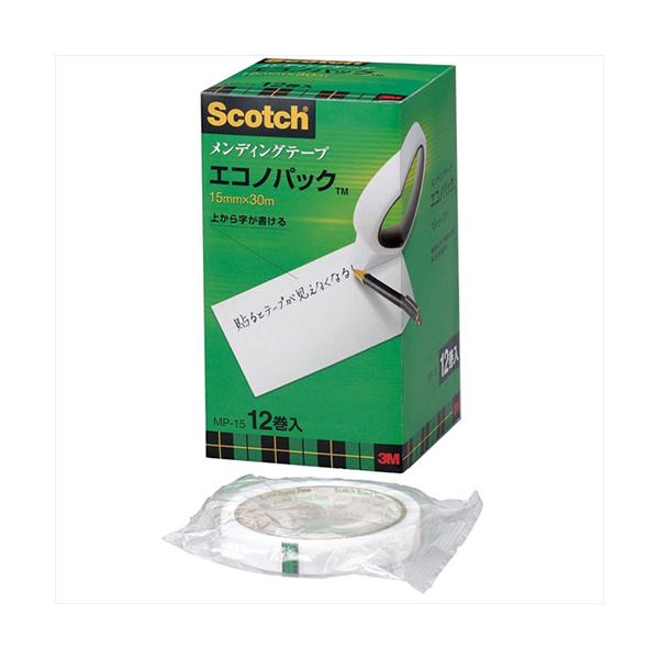 3M Scotch スコッチウイスキー メンディングテープエコノパック 15粍 3M-MP-15 周囲の状況にもの柔らか磁気テープ容器に並べる 15粍幅の3Mスコッチメンディングテープエコノパックが、あなたの助けることをします