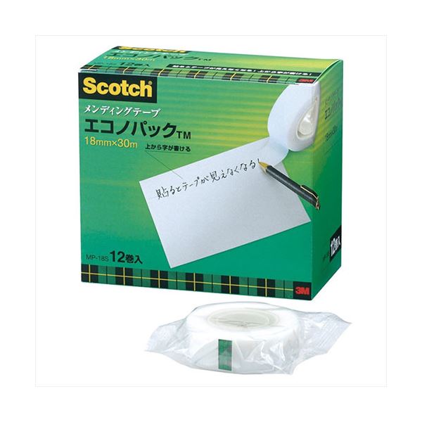 3M Scotch スコッチウイスキー メンディングテープエコノパック 18粍 3M-MP-18S 周囲の状況に愛想のいい磁気テープ容器に並べる 18粍幅の3Mスコッチメンディングテープエコノパック、あなたの助けること