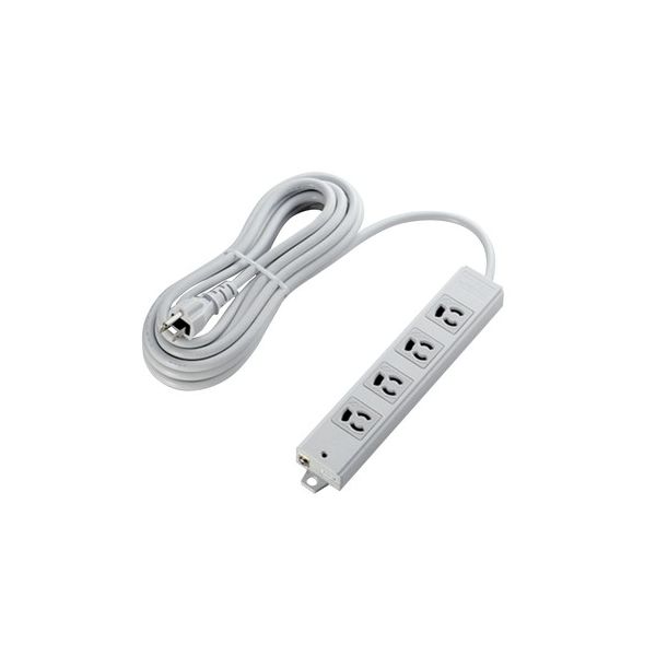 OAタップ磁石付3P 4個口 5m T-WRM3450LG／RS 磁石が付いた3口コンセント4個口を備えた5メートルのOAタップ、便利なT-WRM3450LG／RS