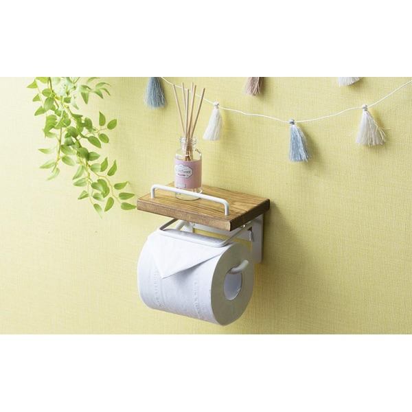 トイレットペーパーホルダー 約幅14×奥行9.5×高さ11.5cm ナチュラル シングルtype 完成品 トイレ お手洗い 店舗 オフィス 事務用 おしゃれでナチュラルなトイレットペーパーホルダー コンパクトサイズで使いやすく、すぐに設置可能 快適な空間を演出するアイテム