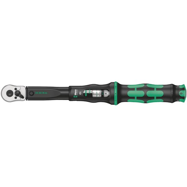 WERA ヴェラ 1／2DR ラチェット式トルクレンチ 10-50Nm C1 343964 1／2in運転のラチェット式トルクレンチ、10から50Nmまでのトルクを危なげないに価値づける 進め方能率を高めるC1真似形、使いやすさと慥かさを兼ね備えた343964