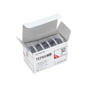 キングジム テプラ PRO テープカートリッジ ロングタイプ 12mm 白/黒文字 SS12KL-5P 1パック(5個) プロ仕様 テプラ用カートリッジ ロングタイプ 12mm 白/黒文字 5個セット