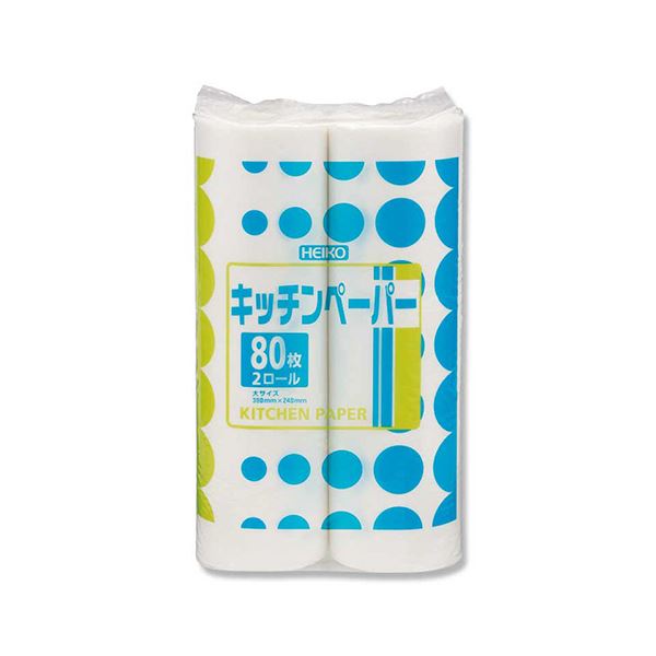 シモジマ HEIKO キッチン 台所 ペーパー大 80カット/ロール #004711003 1セット(16ロール:2ロール×8パック) キッチン 台所 ペーパー大は、厚手のパルプ不織布製で、80カットの使いやすさを詰め込んだ16ロールセット キッチン のお掃除や調理のお手伝いに頼れる存在