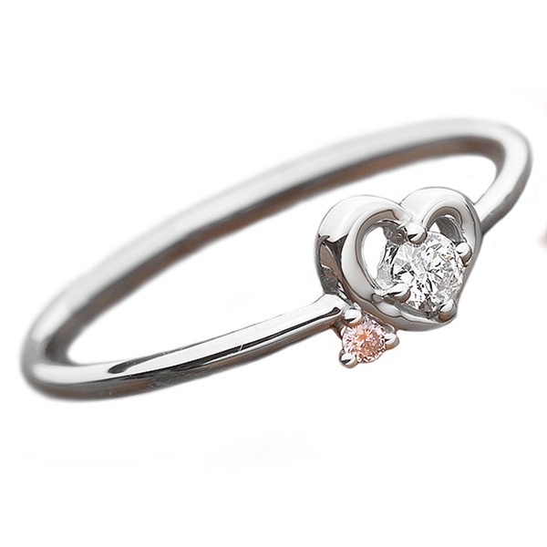 ダイヤモンド リング ダイヤ ピンクダイヤ 合計0.06ct 10号 プラチナ Pt950 ハートモチーフ 指輪 ダイヤリング 鑑別カード付き 愛の輝きを纏う、プラチナの誓い ダイヤモンドリング ピンクダイヤ ハートモチーフ 10号