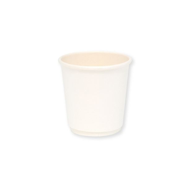 紙コップ 二重断熱カップ4オンス(120ml) 白無地 1セット(1000個:40個×25パック) 断熱効果抜群 二層構造の紙カップで、熱い飲み物も安心 安全 120mlの二重断熱カップ、白無地、1000個セット 熱さを守る、快適な飲み物体験を提供します