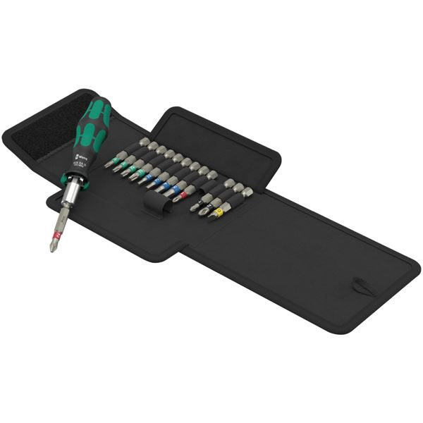 WERA ヴェラ 14点組 1/4HEX ビットラチェットドライバーセット テキスタイルボックス付 051060 工具 ツール DIY 作業工具 道具 14種類のヘックスビットとラチェットドライバーがセットになった、テキスタイルボックス付きの便利な工具セット051060