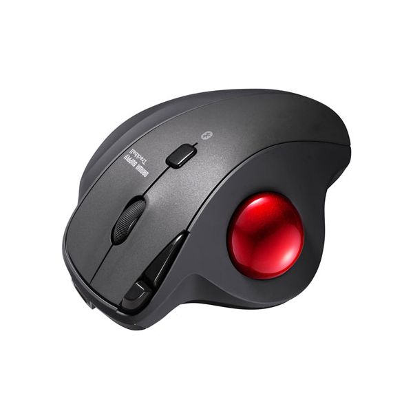 Bluetoothトラックボール（静音・5ボタン・親指操作タイプ） MA-BTTB186BK 5つのボタンを備えたBluetoothトラックボール 静音機能付きで使いやすく、作業効率を向上させる革新的なデザイン