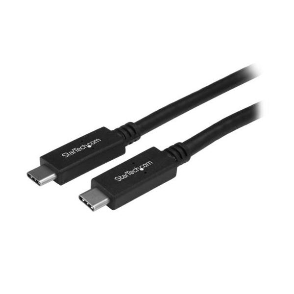 StarTech.com USB3.1ケーブル 配線 Type-Cオス（24ピン）-Type-Cオス（24ピン） ブラック 0.5mUSB31CC50CM 1本 黒 USB3.1 Type-Cオス- Type-Cオス ブラック 0.5mケーブル 配線 ：高速データ転送と充電が可能な最新テクノロジー搭載ケーブル 1本 黒