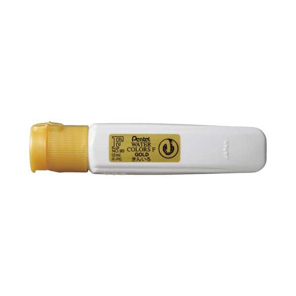 （まとめ） ぺんてる 水彩画えのぐ エフ水彩画ポリ熱電子管入 単色 12ml きん WFCT90 1仕かける（5本） 【×10仕かける】 片手で飾り気の無いに開け閉めできる、有らぬ事のワンタッチ鳥打ち帽 ぺんてるの水彩画えのぐ、エフ水彩画ポリ熱電子管入り口・入口、単色12ml×5本仕かけるをまとめて10仕かける キンキン