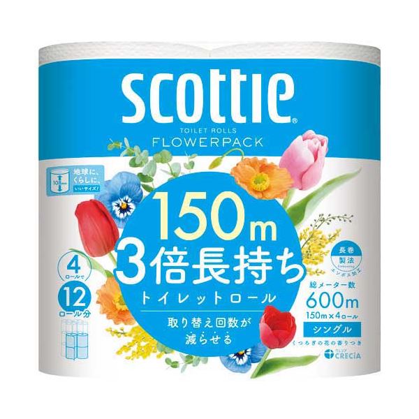 スコッティ フラワー3倍長持ち S 4R×12P 花の持ちが3倍長くなる 花瓶にスコッティを加えるだけで、花が美しく長持ち 4Rサイズのパックが12個入ってお得
