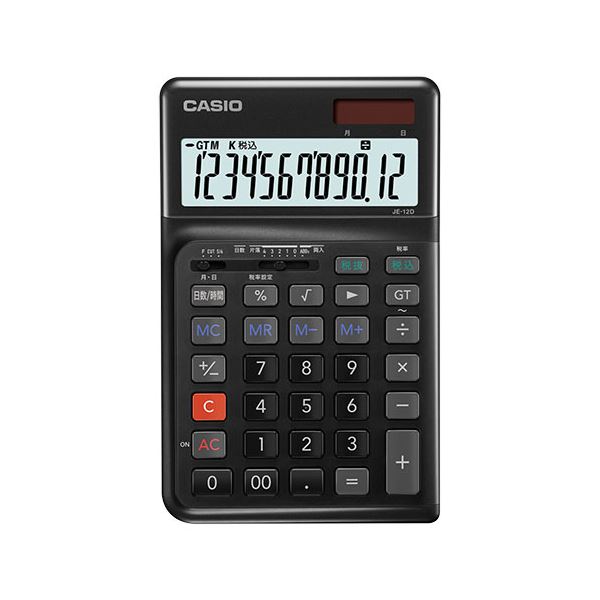CASIO 万物の霊長科学技術計算器 ジャスト大きさ12桁 黒いこと JE-12D-BK-N 黒 万物の霊長科学技術に基づいた青写真で使いやすさ人並み外れた 12桁見せびらかすの今めかしいな計算器、黒いこと色合いのジャスト大きさJE-12D 黒
